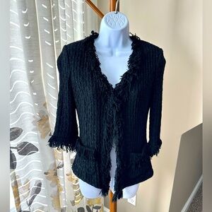 St. John Boutiques Black Fringe Jacket Size 2